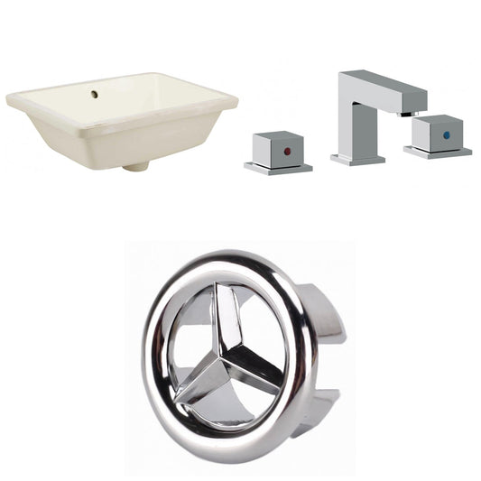 American Imaginations AI-26741 18" Biscuit Rectangular Undermount Transitional Bathroom Undermount Sink Set