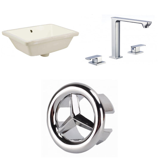 American Imaginations AI-26742 18" Biscuit Rectangular Undermount Transitional Bathroom Undermount Sink Set