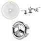 American Imaginations AI-26747 15" White Round Undermount Transitional Bathroom Undermount Sink Set