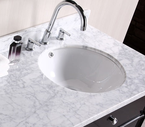 American Imaginations AI-26751 15" White Round Undermount Transitional Bathroom Undermount Sink Set
