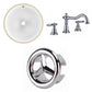 American Imaginations AI-26755 15" White Round Undermount Transitional Bathroom Undermount Sink Set