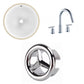 American Imaginations AI-26756 15" White Round Undermount Transitional Bathroom Undermount Sink Set