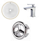 American Imaginations AI-26759 15" White Round Undermount Transitional Bathroom Undermount Sink Set