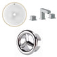 American Imaginations AI-26761 15" White Round Undermount Transitional Bathroom Undermount Sink Set