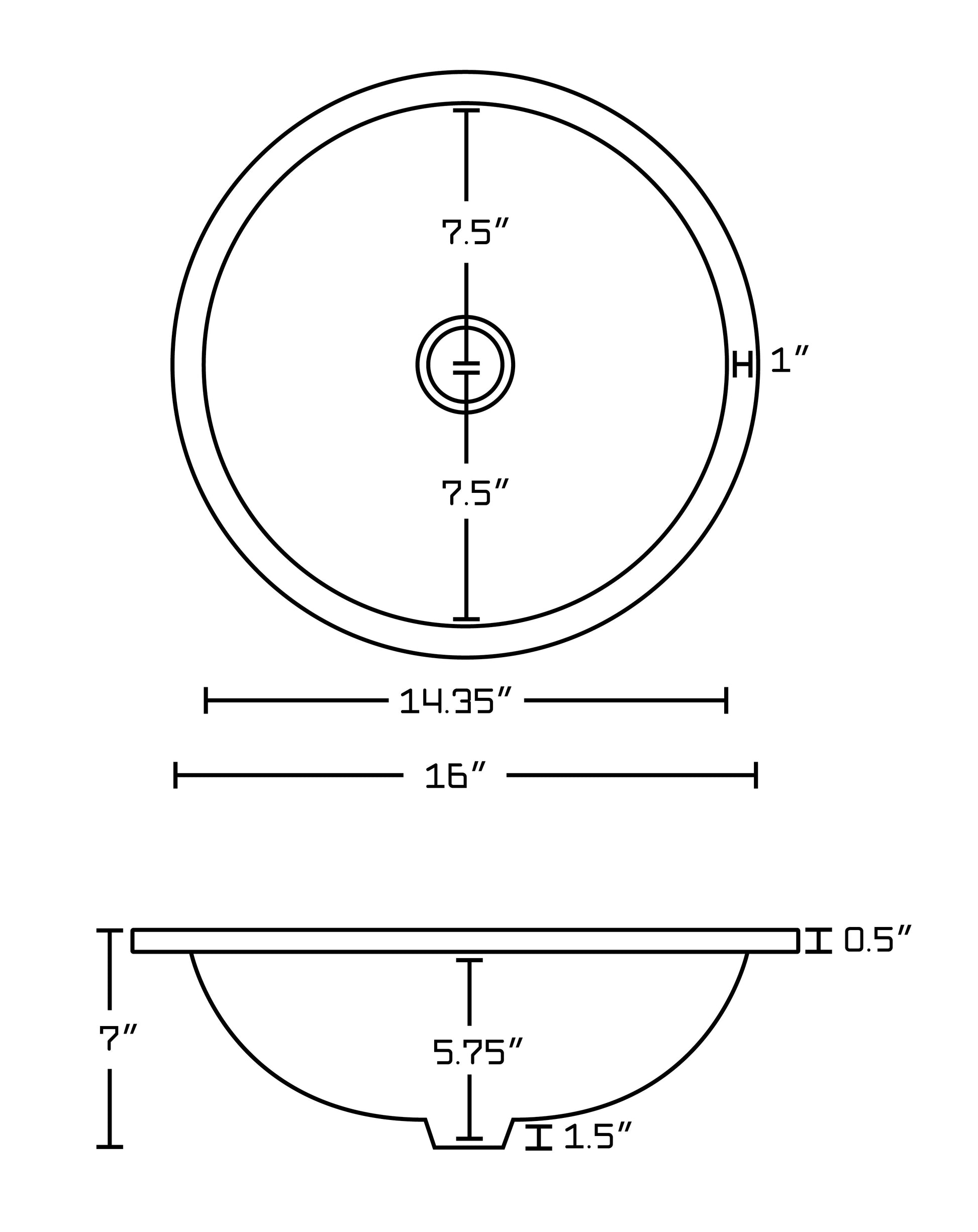 American Imaginations AI-26763 16" Biscuit Round Undermount Transitional Bathroom Undermount Sink Set