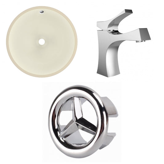 American Imaginations AI-26763 16" Biscuit Round Undermount Transitional Bathroom Undermount Sink Set