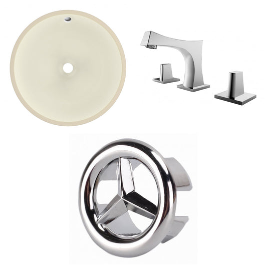 American Imaginations AI-26764 16" Biscuit Round Undermount Transitional Bathroom Undermount Sink Set