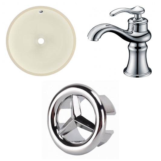 American Imaginations AI-26765 16" Biscuit Round Undermount Transitional Bathroom Undermount Sink Set