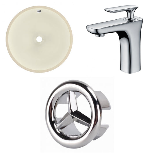 American Imaginations AI-26770 16" Biscuit Round Undermount Transitional Bathroom Undermount Sink Set