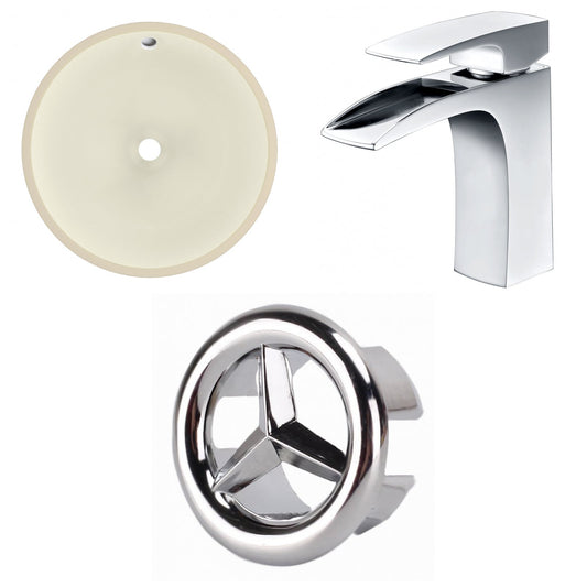 American Imaginations AI-26771 16" Biscuit Round Undermount Transitional Bathroom Undermount Sink Set