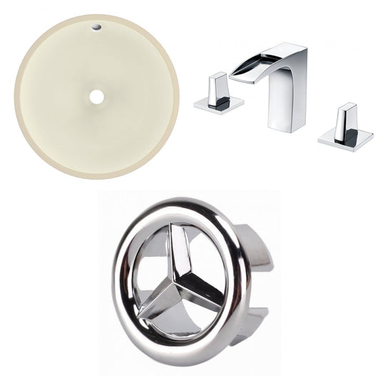 American Imaginations AI-26772 16" Biscuit Round Undermount Transitional Bathroom Undermount Sink Set