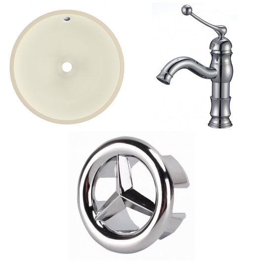 American Imaginations AI-26773 16" Biscuit Round Undermount Transitional Bathroom Undermount Sink Set