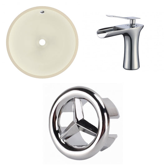 American Imaginations AI-26777 16" Biscuit Round Undermount Transitional Bathroom Undermount Sink Set