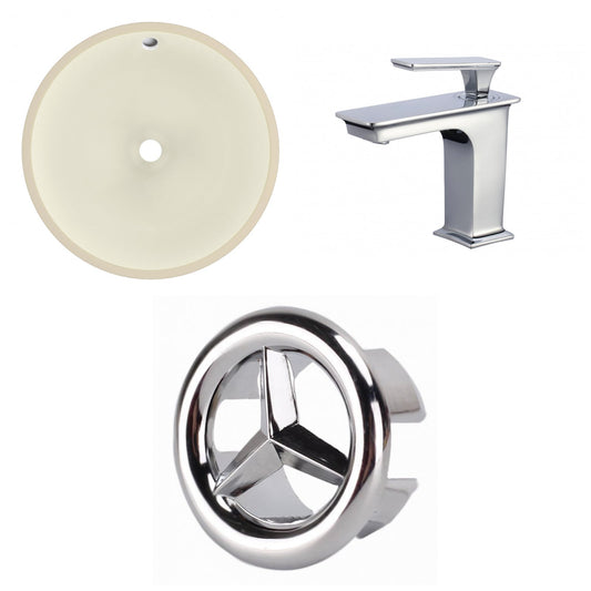 American Imaginations AI-26779 16" Biscuit Round Undermount Transitional Bathroom Undermount Sink Set