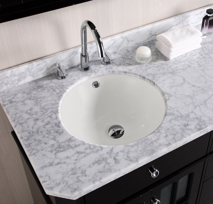 American Imaginations AI-26782 16" Biscuit Round Undermount Transitional Bathroom Undermount Sink Set