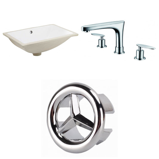American Imaginations AI-26789 18" White Rectangular Undermount Transitional Bathroom Undermount Sink Set