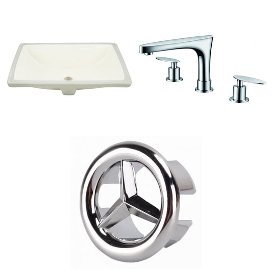American Imaginations AI-26809 18" Biscuit Rectangular Undermount Transitional Bathroom Undermount Sink Set