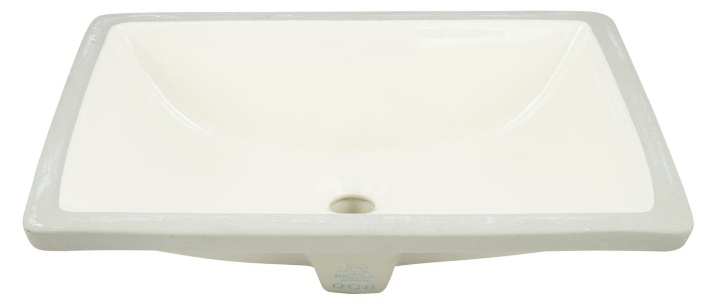 American Imaginations AI-26815 18" Biscuit Rectangular Undermount Transitional Bathroom Undermount Sink Set