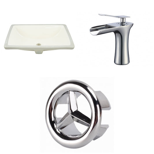 American Imaginations AI-26817 18" Biscuit Rectangular Undermount Transitional Bathroom Undermount Sink Set