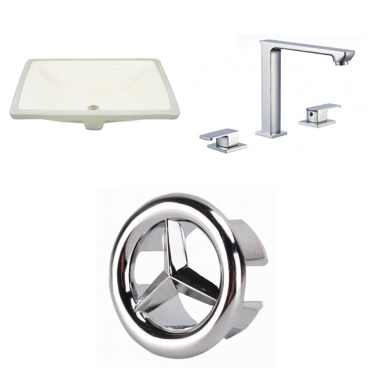 American Imaginations AI-26822 18" Biscuit Rectangular Undermount Transitional Bathroom Undermount Sink Set