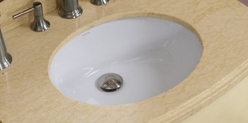 American Imaginations AI-26823 20" White Oval Undermount Transitional Bathroom Undermount Sink Set