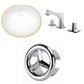 American Imaginations AI-26824 20" White Oval Undermount Transitional Bathroom Undermount Sink Set