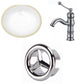 American Imaginations AI-26833 20" White Oval Undermount Transitional Bathroom Undermount Sink Set