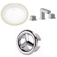 American Imaginations AI-26841 20" White Oval Undermount Transitional Bathroom Undermount Sink Set