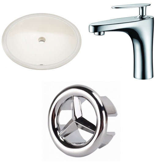 American Imaginations AI-26848 20" Biscuit Oval Undermount Transitional Bathroom Undermount Sink Set