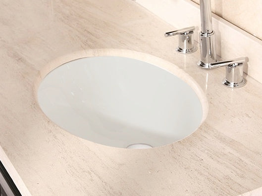 American Imaginations AI-26852 20" Biscuit Oval Undermount Transitional Bathroom Undermount Sink Set