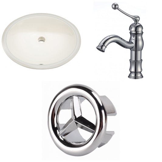 American Imaginations AI-26853 20" Biscuit Oval Undermount Transitional Bathroom Undermount Sink Set