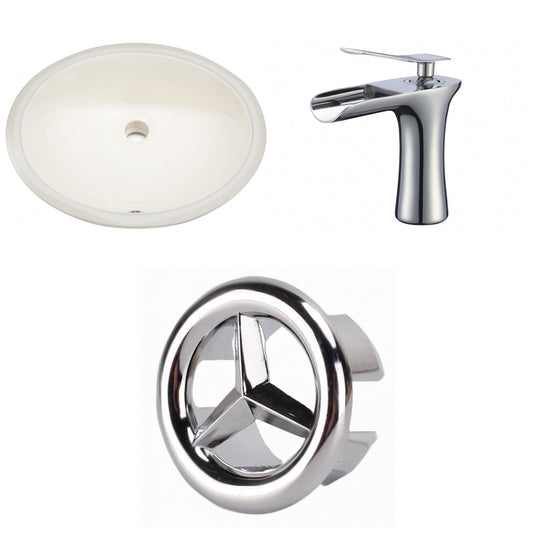 American Imaginations AI-26857 20" Biscuit Oval Undermount Transitional Bathroom Undermount Sink Set