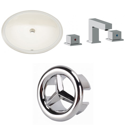 American Imaginations AI-26861 20" Biscuit Oval Undermount Transitional Bathroom Undermount Sink Set