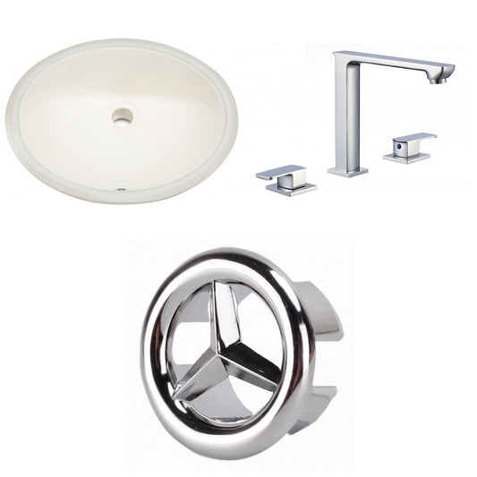 American Imaginations AI-26862 20" Biscuit Oval Undermount Transitional Bathroom Undermount Sink Set
