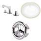 American Imaginations AI-26924 18" White Oval Undermount Transitional Bathroom Undermount Sink Set
