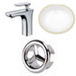 American Imaginations AI-26950 17" White Oval Undermount Transitional Bathroom Undermount Sink Set