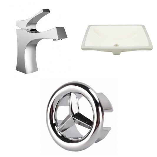 American Imaginations AI-26963 21" Biscuit Rectangular Undermount Transitional Bathroom Undermount Sink Set