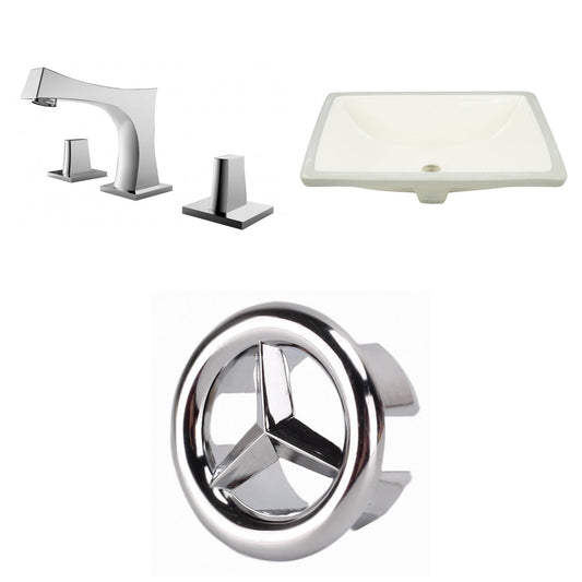 American Imaginations AI-26964 21" Biscuit Rectangular Undermount Transitional Bathroom Undermount Sink Set