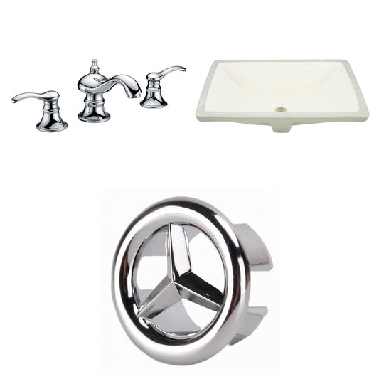 American Imaginations AI-26967 21" Biscuit Rectangular Undermount Transitional Bathroom Undermount Sink Set