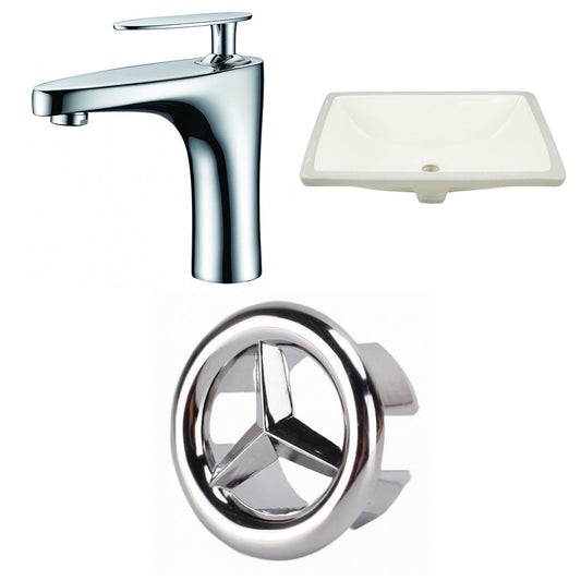 American Imaginations AI-26968 21" Biscuit Rectangular Undermount Transitional Bathroom Undermount Sink Set