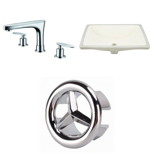 American Imaginations AI-26969 21" Biscuit Rectangular Undermount Transitional Bathroom Undermount Sink Set
