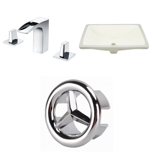 American Imaginations AI-26972 21" Biscuit Rectangular Undermount Transitional Bathroom Undermount Sink Set