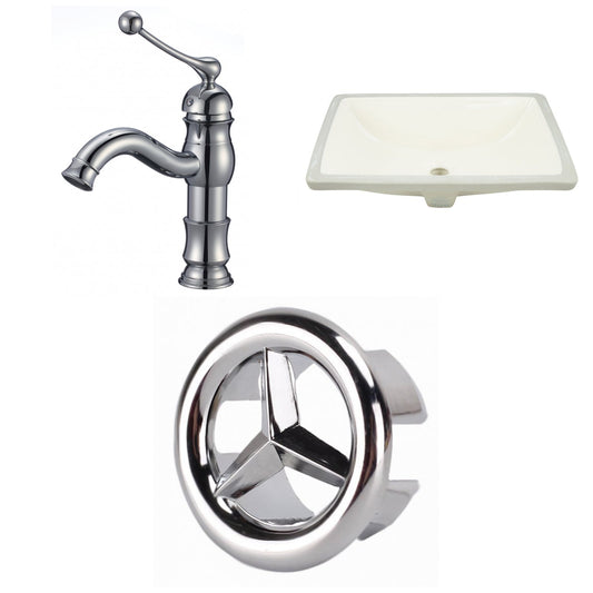 American Imaginations AI-26973 21" Biscuit Rectangular Undermount Transitional Bathroom Undermount Sink Set