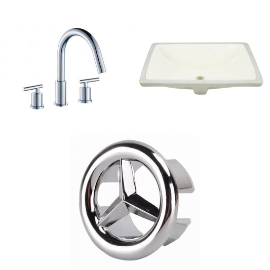American Imaginations AI-26976 21" Biscuit Rectangular Undermount Transitional Bathroom Undermount Sink Set
