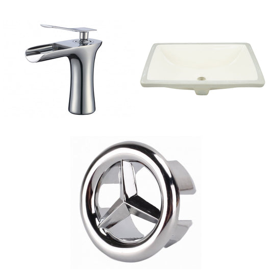American Imaginations AI-26977 21" Biscuit Rectangular Undermount Transitional Bathroom Undermount Sink Set
