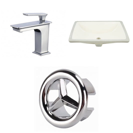 American Imaginations AI-26979 21" Biscuit Rectangular Undermount Transitional Bathroom Undermount Sink Set