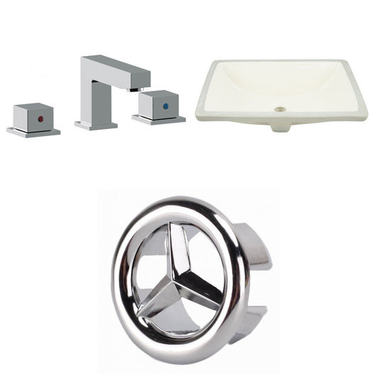 American Imaginations AI-26981 21" Biscuit Rectangular Undermount Transitional Bathroom Undermount Sink Set