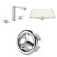 American Imaginations AI-26982 21" Biscuit Rectangular Undermount Transitional Bathroom Undermount Sink Set
