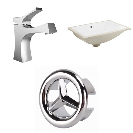 American Imaginations AI-26983 21" White Rectangular Undermount Transitional Bathroom Undermount Sink Set