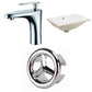 American Imaginations AI-26988 21" White Rectangular Undermount Transitional Bathroom Undermount Sink Set